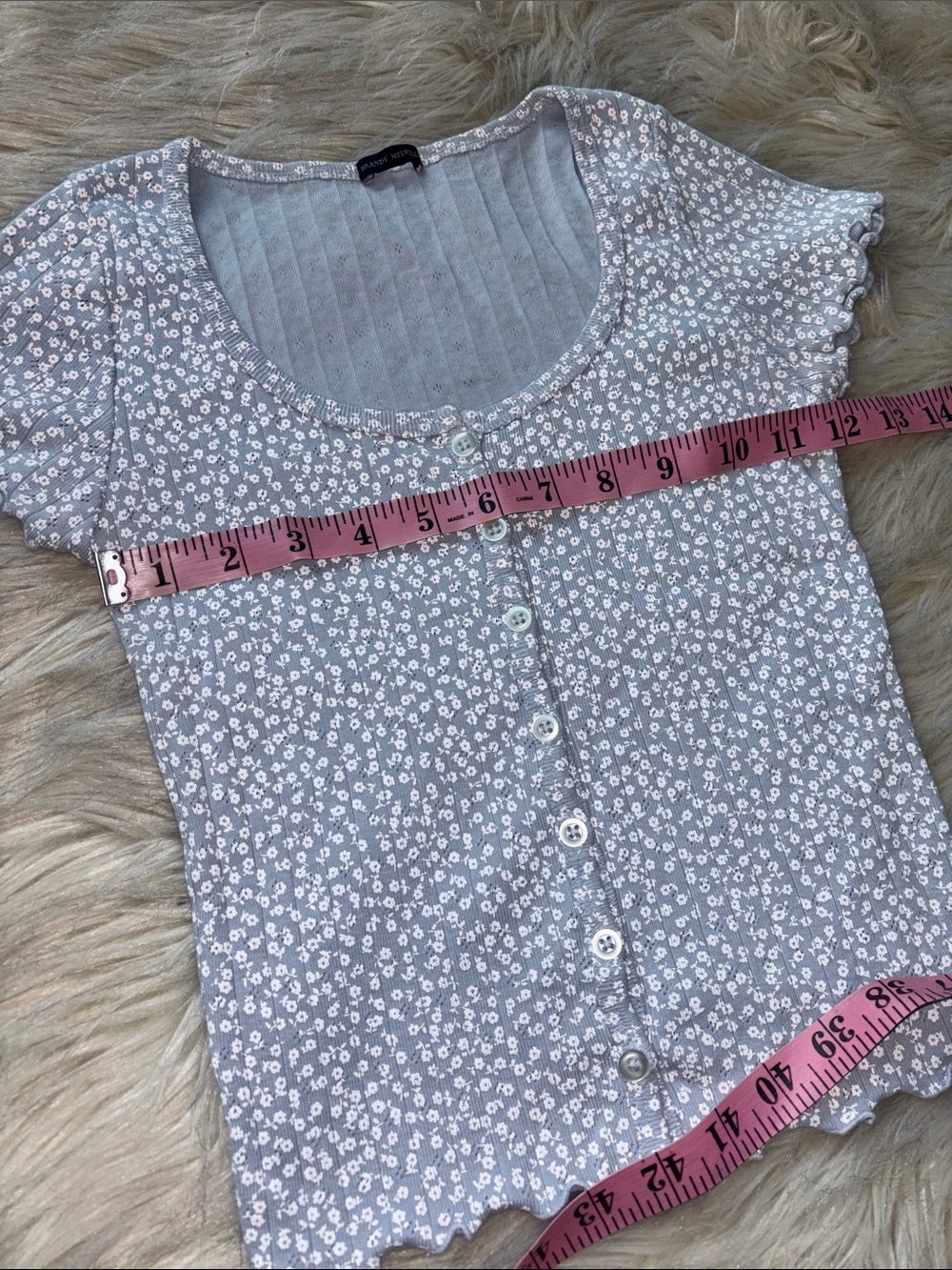 5 for $25🎈Brandy Melville floral button down top - Picture 1 of 5